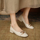 French-style square-toe Mary Jane shoes, new style for all seasons, low heel, slip-on, chunky heel, flat, retro casual shoes.