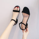 women's sandals, 2024 new summer style, versatile mid-heel, chunky heel, strappy high heels, suitable for wearing with skirts.