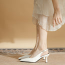 Women's genuine leather summer sandals, spring and summer open back design, fashionable, elegant, simple and sexy high heels.