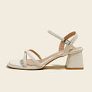 Cross-strap open-toe trendy summer new style backless sandals, soft sole, thick sole, chunky heel, simple sandals for women