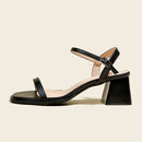 Single-strap, open-toe, fairy-style, trendy summer backless sandals, soft sole, thick heel, simple and comfortable sandals for women