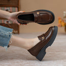 Women's genuine leather loafers, 2025 autumn new style, hot-selling thick-soled British style leather shoes, black casual single shoes