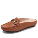 Women's Slip-on Loafers, New Style, Casual Closed-Toe Single Shoes, Soft Leather Sandals
