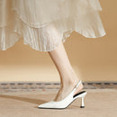 Women's genuine leather summer sandals, spring and summer open back design, fashionable, elegant, simple and sexy high heels.