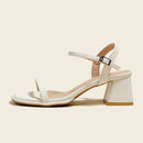 Single-strap, open-toe, fairy-style, trendy summer backless sandals, soft sole, thick heel, simple and comfortable sandals for women