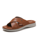 Women's sandals, new 2025 cross-border wedge heel platform sandals, summer soft sole non-slip fashionable beach shoes