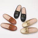 Women's Slip-on Loafers, New Style, Casual Closed-Toe Single Shoes, Soft Leather Sandals