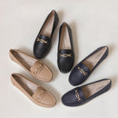 New Style Women's Slip-on Leather Shoes, Flat Single Shoes, Professional Casual Loafers F23-1