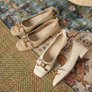 French-style square-toe Mary Jane shoes, new style for all seasons, low heel, slip-on, chunky heel, flat, retro casual shoes.