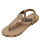 New Bohemian Ethnic Style Flip-Flops, Simple Color Block Retro Travel Roman Sandals