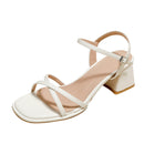 Cross-strap open-toe trendy summer new style backless sandals, soft sole, thick sole, chunky heel, simple sandals for women