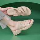 Casual Non-slip Buckle Beach Wedge Plus Size Slippers for Women
