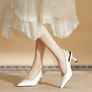 Women's genuine leather summer sandals, spring and summer open back design, fashionable, elegant, simple and sexy high heels.