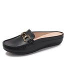 Women's Slip-on Loafers, New Style, Casual Closed-Toe Single Shoes, Soft Leather Sandals