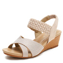 Women's wedge sandals, summer open-toe, plus size, comfortable and fashionable, woven Roman sandals, style